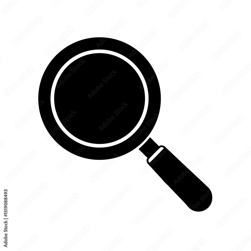 Basic Black Magnifying Glass Silhouette Vector Clip Art Illustration Basic Black Magnifying Glass Silhouette Vector Clip Art Illustration