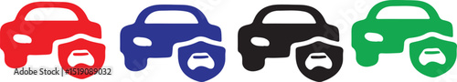 Car Insurance Icon – vehicle protection, automobile safety symbol, auto policy avatar, car and shield