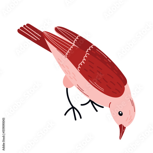 
Spring  birds  single element. Spring singing birds. Vector birds for postcards and t-shirts.
