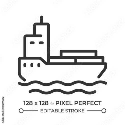 Tableau sur toile Barge pixel perfect line icon