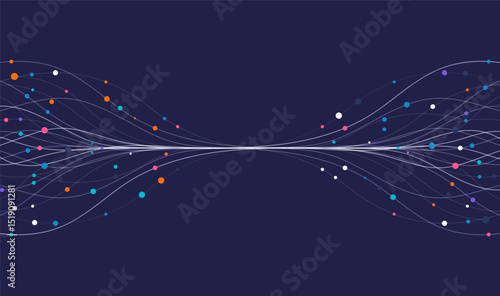 Ai technology. Concept of artificial intelligence. Dots lines. Digital, communication, science, networks