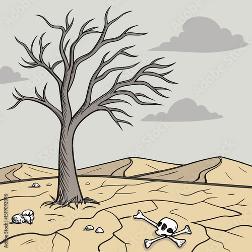  Isolated Tree and Animal Bones – Harsh Environment