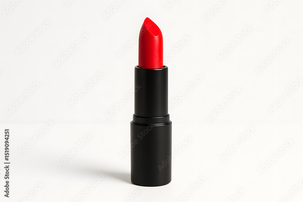 Obraz premium Red lipstick on white background