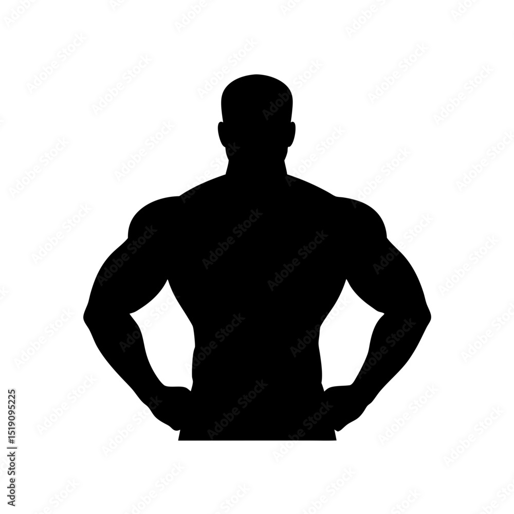 Sporty Black Athlete Outline Vector Image on White Sporty Black Athlete Outline Vector Image on White