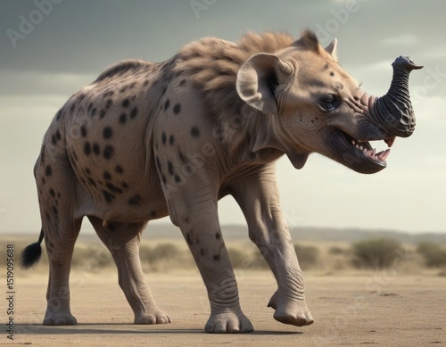 Hybrid animal between eleph...