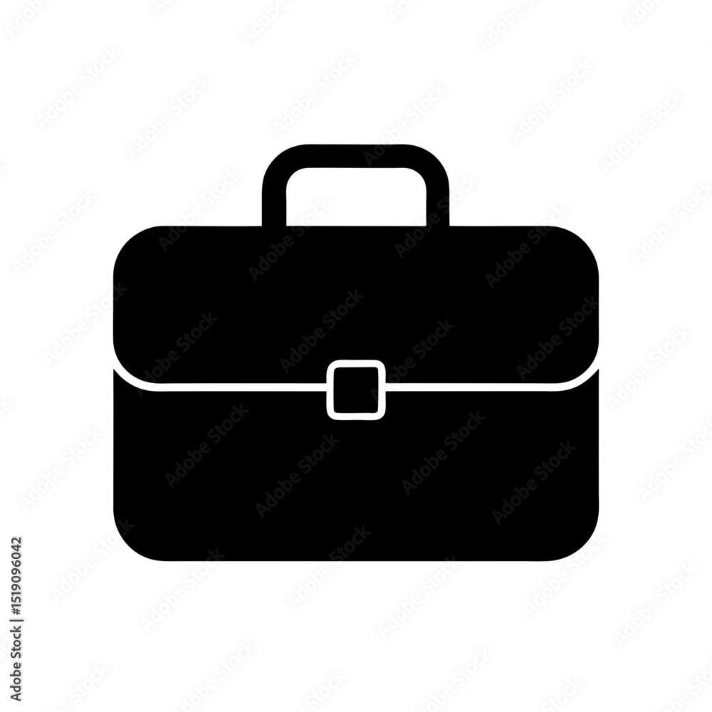 Professional Black Briefcase Outline Vector Image on Pure White Background Professional Black Briefcase Outline Vector Image on Pure White Background