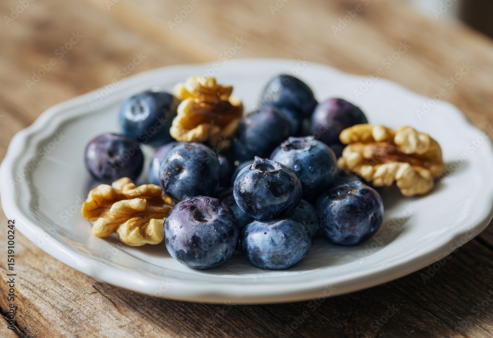 Fresh blueberries and walnuts arranged on wooden table, healthy brain food concept for memory improvement and Alzheimer prevention, superfood nutrition and wellness lifestyle. Fresh blueberries and walnuts arranged on wooden table, healthy brain food concept for memory improvement and Alzheimer prevention, superfood nutrition and wellness lifestyle.