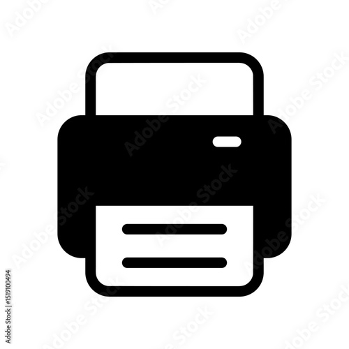 Black printer office icon flat vector icon