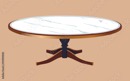 Elegant Wooden Coffee Table Gilded Edge