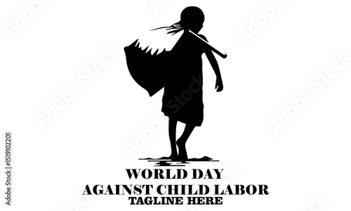 vector graphic of world day against child labor flat art. world day against child labor vector illustration, world day against child labor logo design with white background