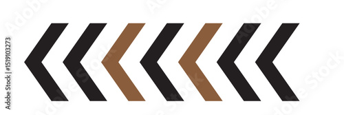 Arrow icons group. Set of black arrows symbols with blend effect. Chevron symbols. Vector isolated on white background.EPS 10