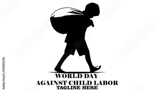 vector graphic of world day against child labor flat art. world day against child labor vector illustration, world day against child labor logo design with white background