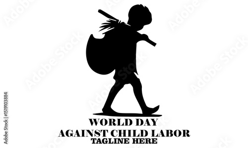 vector graphic of world day against child labor flat art. world day against child labor vector illustration, world day against child labor logo design with white background