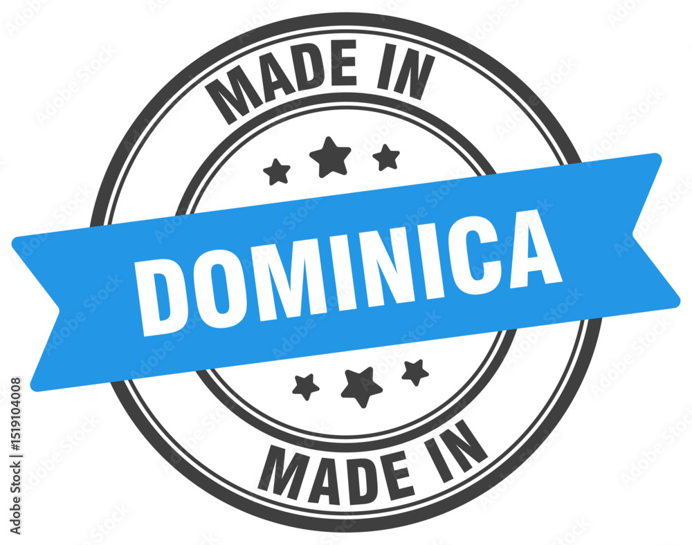 Fototapeta premium Made in Dominica round sign. Made in Dominica stamp.