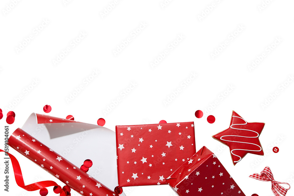 Fototapeta premium 4 July holiday attributes, isolated on white background