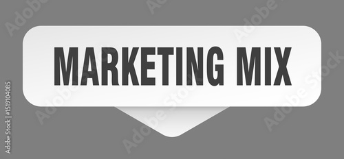 marketing mix sticker. marketing mix sign isolated on gray background