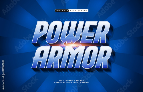 power armor editable text effect with a super and hero text effect