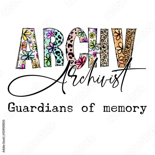 Colorful Floral and Leopard Print Archivist Design - Guardians of Memory