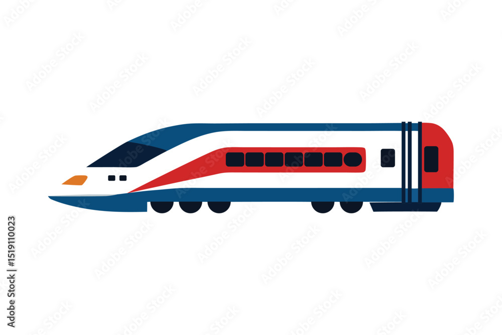 Bullet Train Vector Illustration High-Speed Train Railway Design Bullet Train Vector Illustration High-Speed Train Railway Design