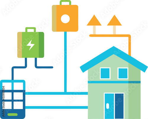 vector of electric car charging with clean energy