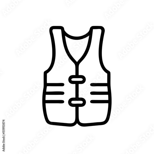Life Jacket Icon Outline - Safety Vest Line Art Illustration