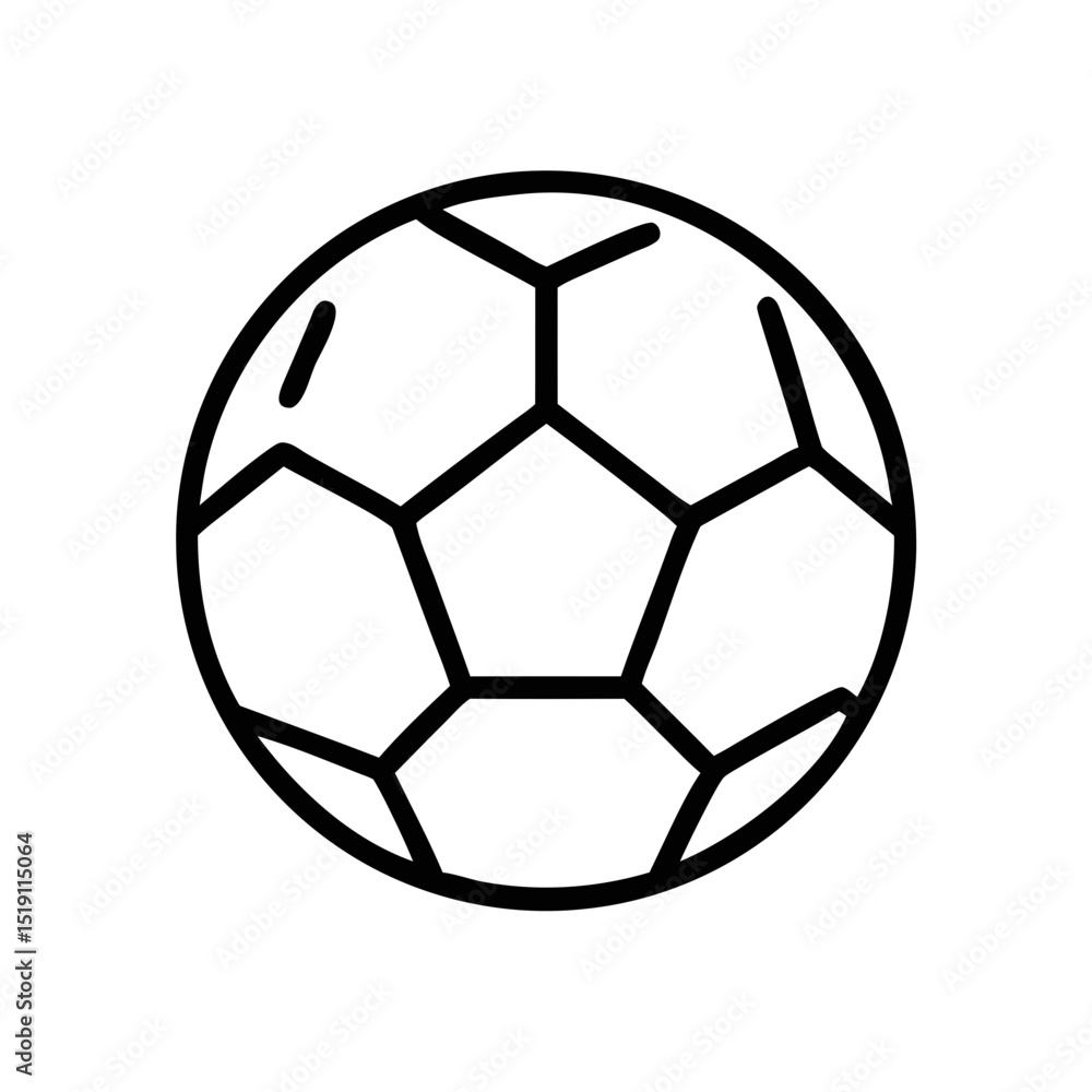 Obraz premium Soccer Ball Icon in Simple Line Style Isolated on White Background