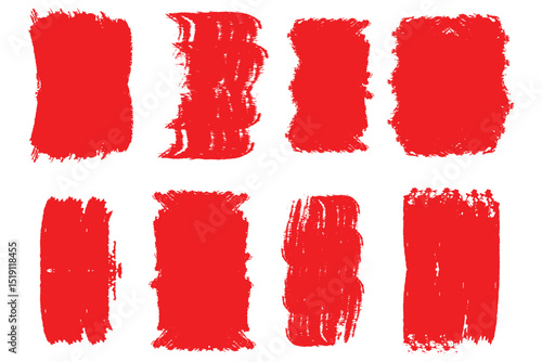 grunge brush stroke set. Set of grunge shapes on a white background. Paint brush stamp collection.
