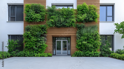 Wallpaper Mural Sustainable building with natural ventilation and green wall design, showcasing eco friendly Torontodigital.ca