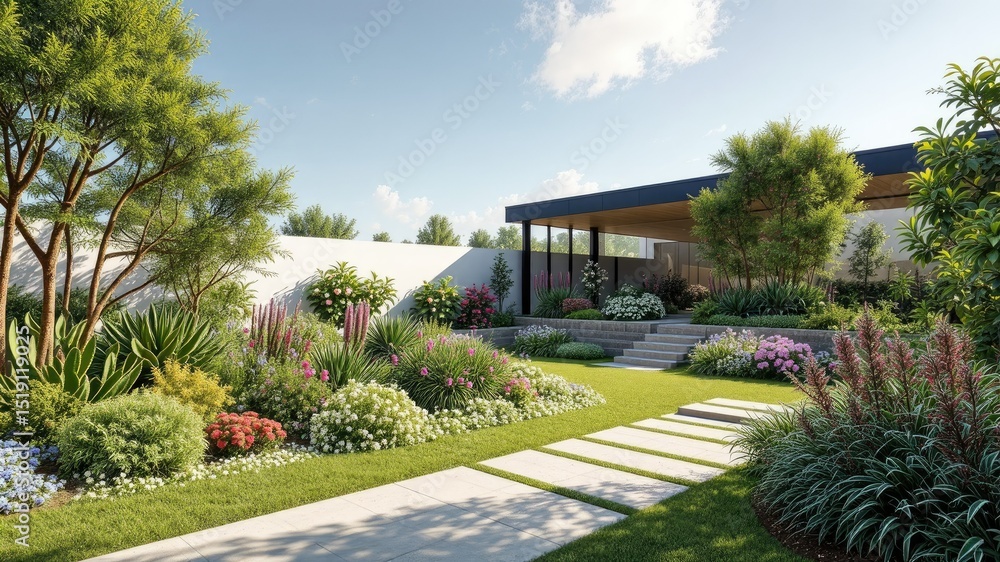 Obraz premium Contemporary Landscaping - Nature Inspired Design