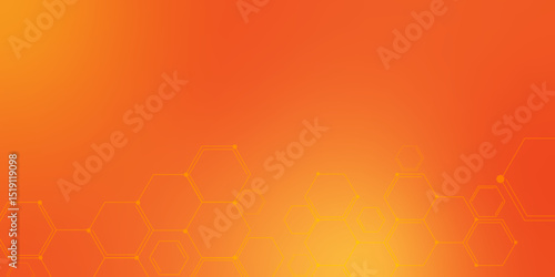 Hexagonal Molecular structure abstract tech network pattern. Medical design. geometric hexagonal honeycomb shape texture background 3d copy space. Science template, wallpaper or banner. Vector.	
