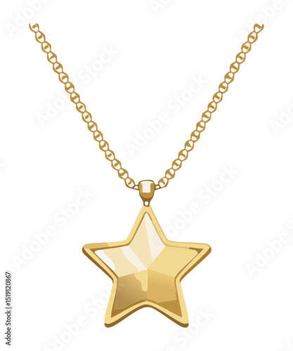 Golden Chain Necklace with Star Pendant