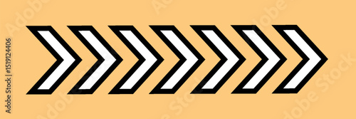 Arrow icons group. Set of black arrows symbols with blend effect. Chevron symbols. Vector isolated on white background. vector