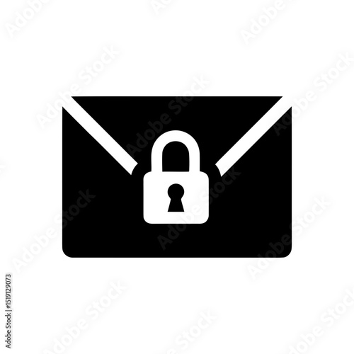 Envelope with padlock for secure email, message protection, private digital communication, and locked confidential mail. Emphasizes data encryption.