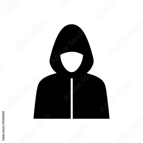 Silhouette of person in hoodie, depicting hacker, anonymous individual, or someone incognito. Signifies cyber threats or unknown digital presence.