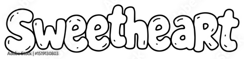 sweetheart romantic word art vector illustration