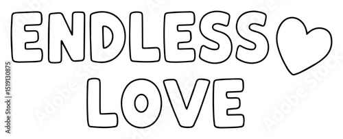 endless love with heart symbol vector design