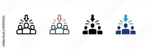 Candidates  icon set multiple style collection. Vector illustration.