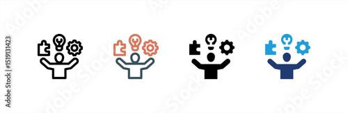 Abilities  icon set multiple style collection. Vector illustration.