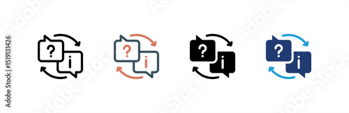 Interview  icon set multiple style collection. Vector illustration.