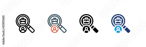 Job Seeker  icon set multiple style collection. Vector illustration.