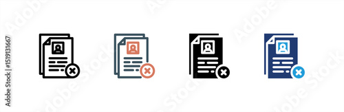 Rejected  icon set multiple style collection. Vector illustration.