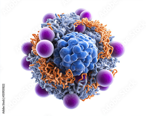 Oxidative stress response. Cell fighting oxidative overload with defensive enzymes in biology.