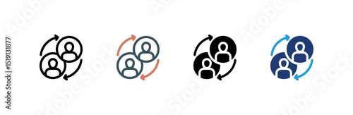 Turnover  icon set multiple style collection. Vector illustration.