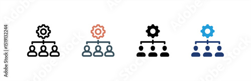 Outsourcing  icon set multiple style collection. Vector illustration.