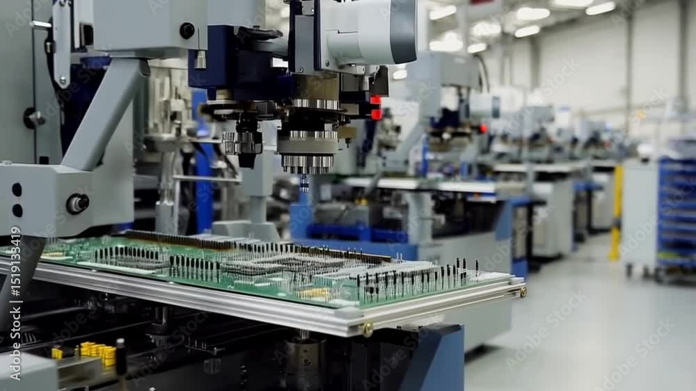4K Shot of Automatic Electronics and Circuit board Manufacturing Factory 4K Shot of Automatic Electronics and Circuit board Manufacturing Factory