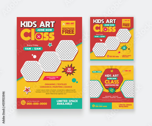 Kids Art Class Flyer & Social Media Template Pack