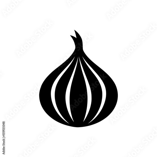 Garlic bulb icon, angled view. Metaphor for protection, repelling unwanted entities, or a traditional ward against harm. Natural defense symbol now.