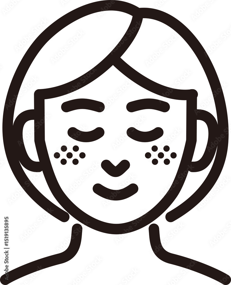 アイコン シミ そばかす 肝斑 美容医療 美容整形 メディカル 人物 女性 ピクトグラム イラスト アイコン シミ そばかす 肝斑 美容医療 美容整形 メディカル 人物 女性 ピクトグラム イラスト