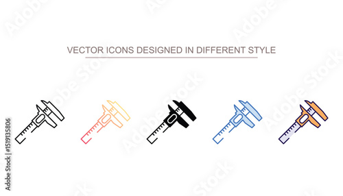 Calliper icon design with white background stock illustration