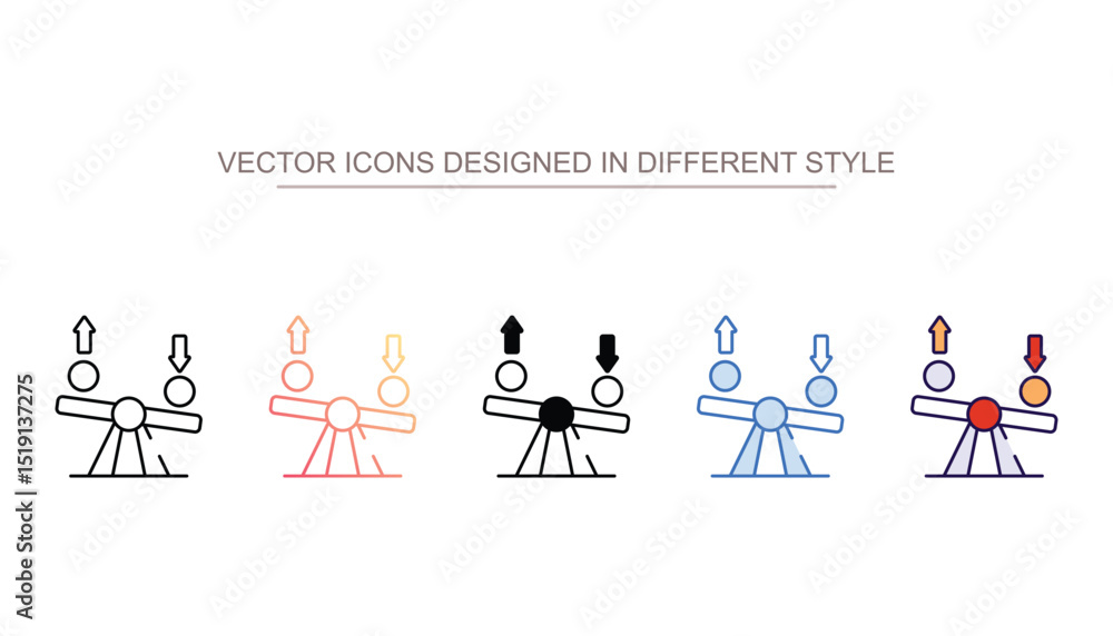Fototapeta premium Seesaw icon design with white background stock illustration